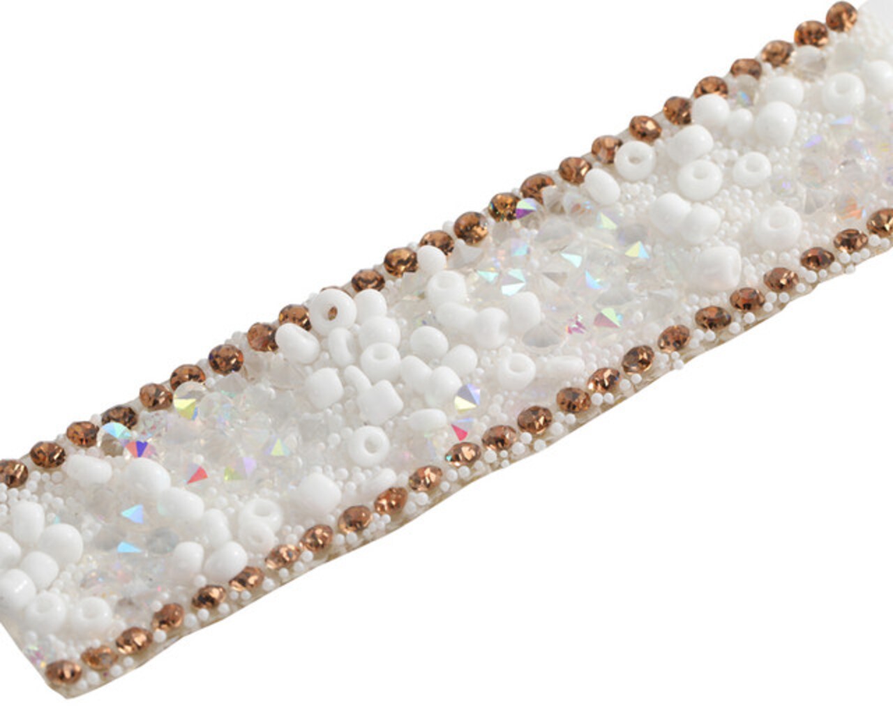 5/8"x 5 Yards Gold Crystal Outline Iron On Rhinestone Trim Pack of 1